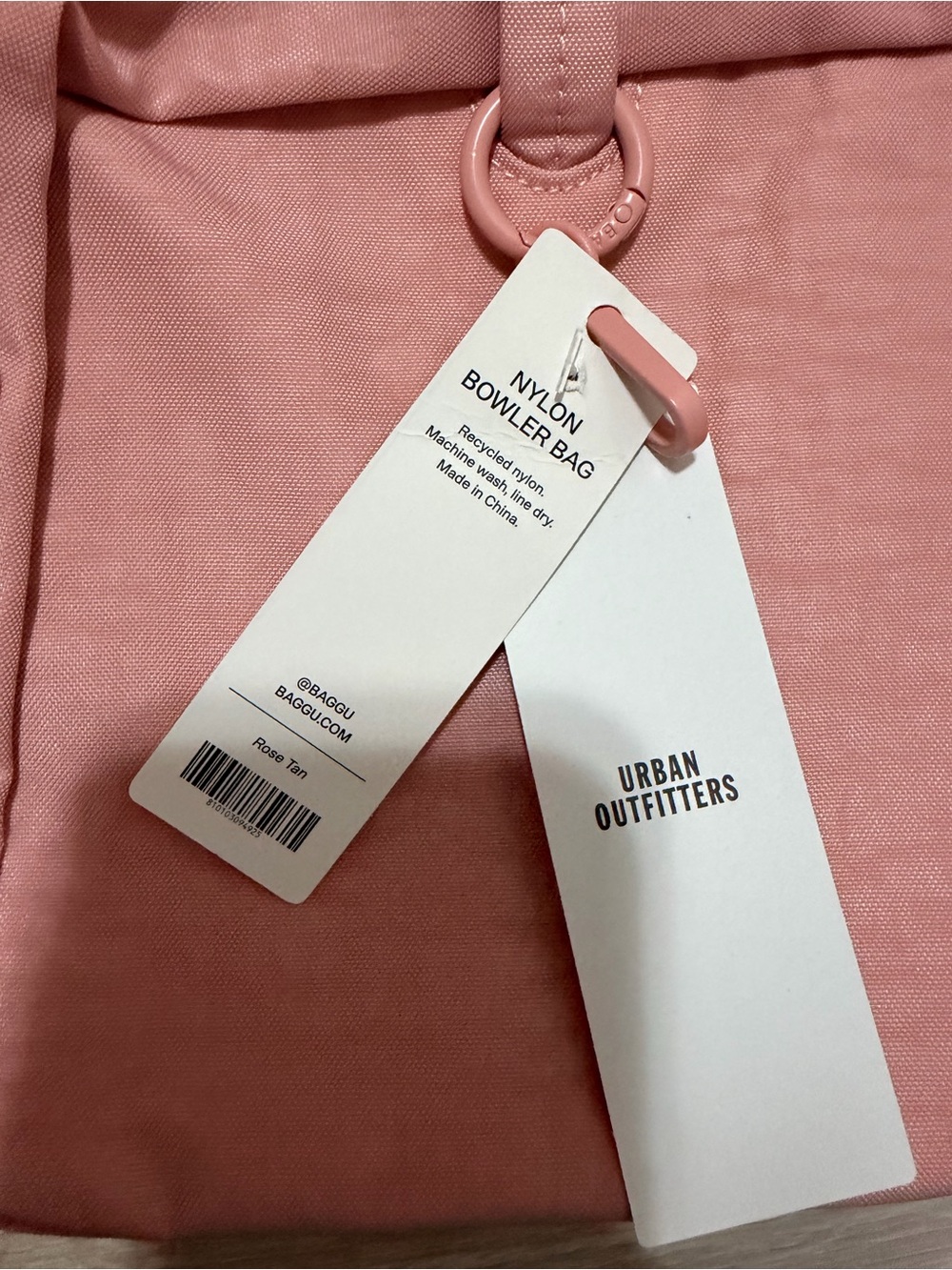 BAGGU: Urban Outfitters Exclusive Nylon Bowler Bag “Rose Tan” 💗 - Picture 3 of 4